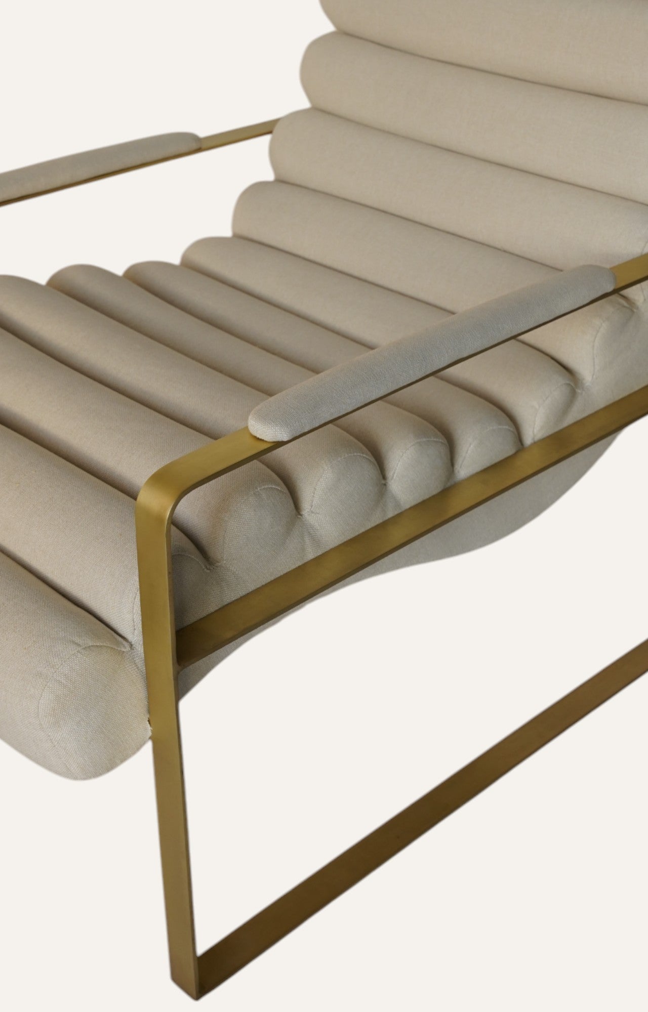 Sculptural Metal Lounge Chair in Bouclé & Foam