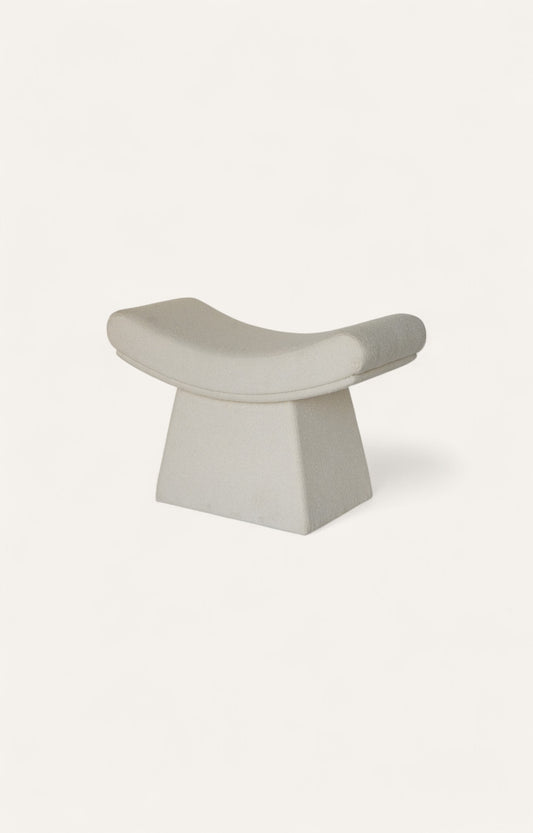 Modern Boucle White Stool