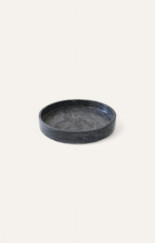Black Marble Round Tray