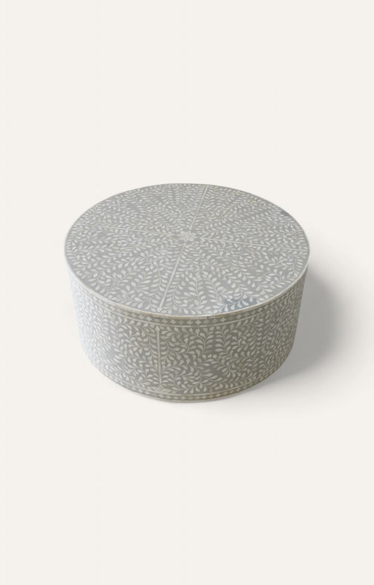 Indian floral gray bone table