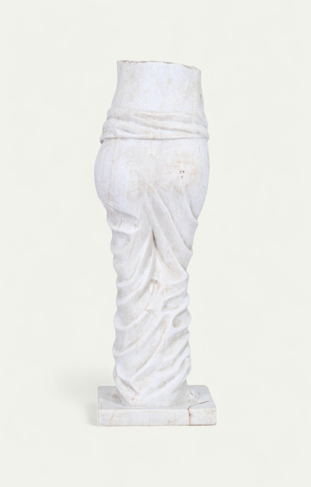 Classical Torso with Tied Drape in White Marble