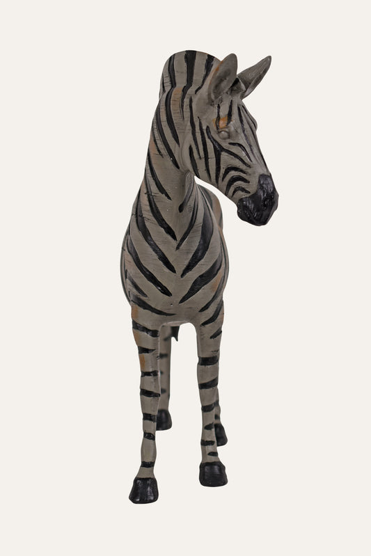 Modern Hand-Painted Resin Zebra Sculpture Set - Small