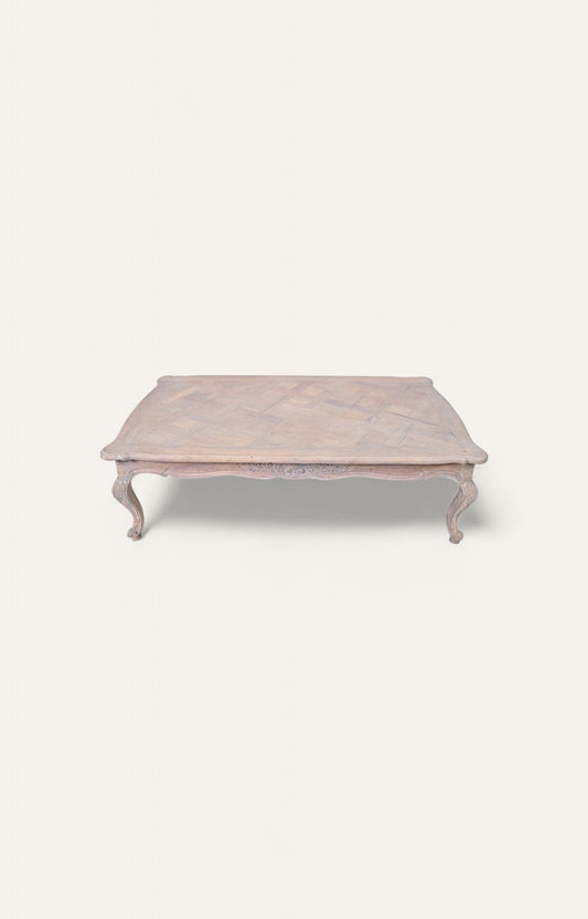 French carved parquet top table