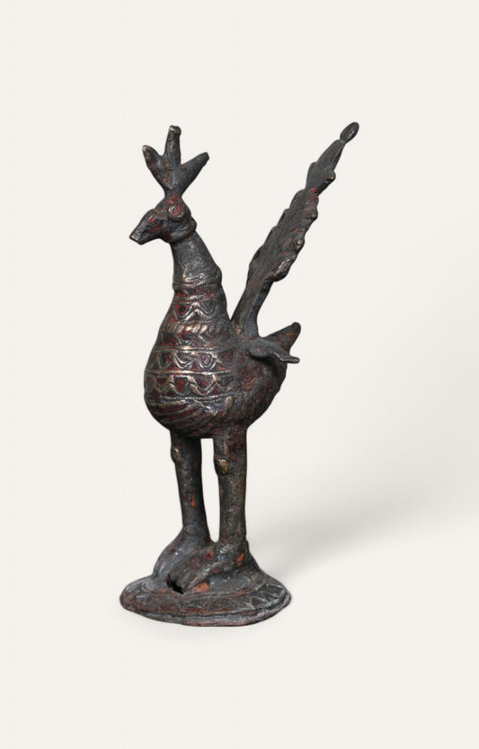 Peacock Brass Vintage Figurine