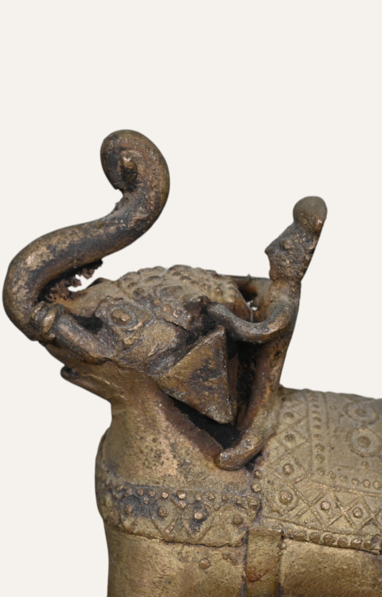 Elephant on Wheels Brass Figurine