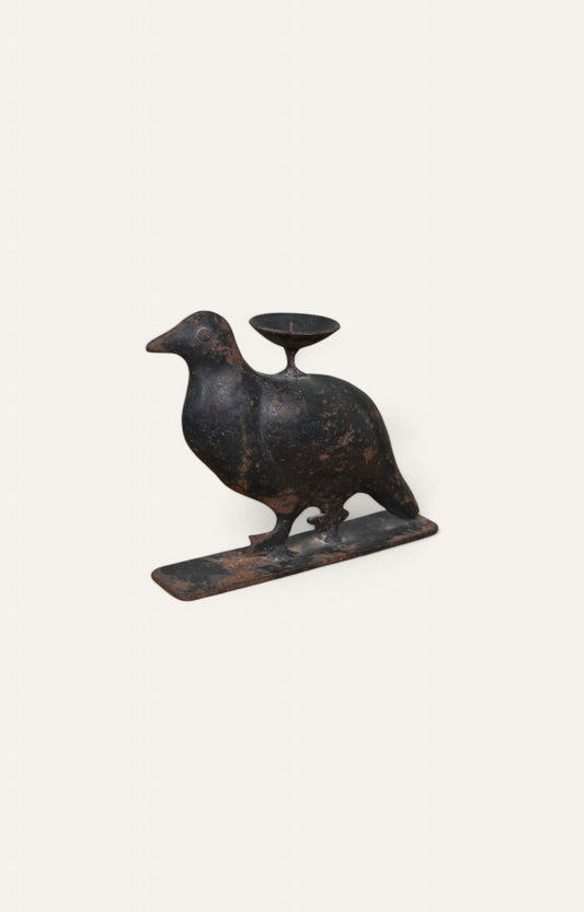 Bird Brass Figurine Candle Holder
