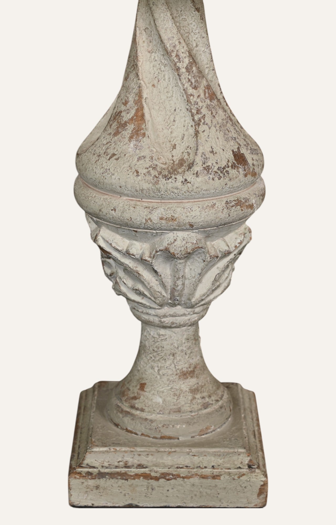 Hand carved wooden lamp