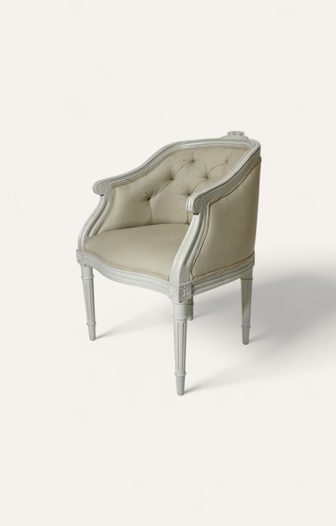 Upholstered Wooden Arm Chair