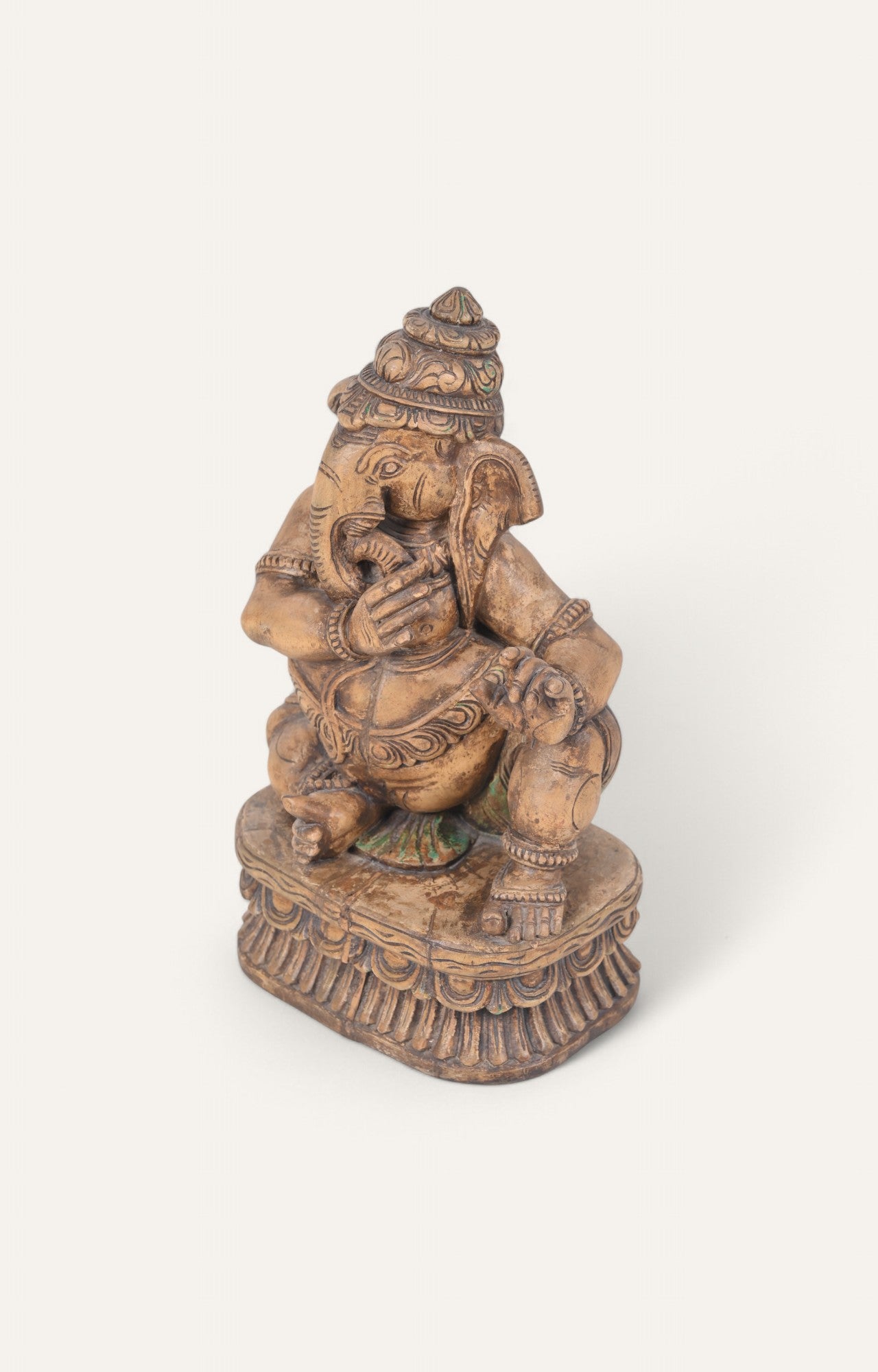 Hand-carved Ganesha Sculpture in Seated Posture