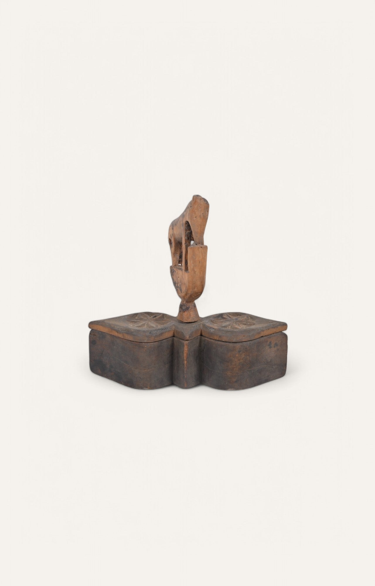Wooden Tikka Box with Horse Finial