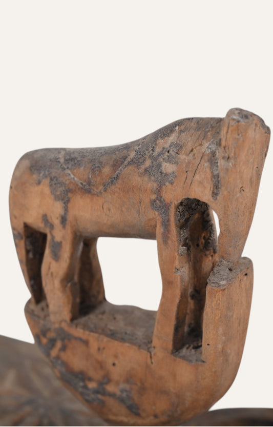 Wooden Tikka Box with Horse Finial