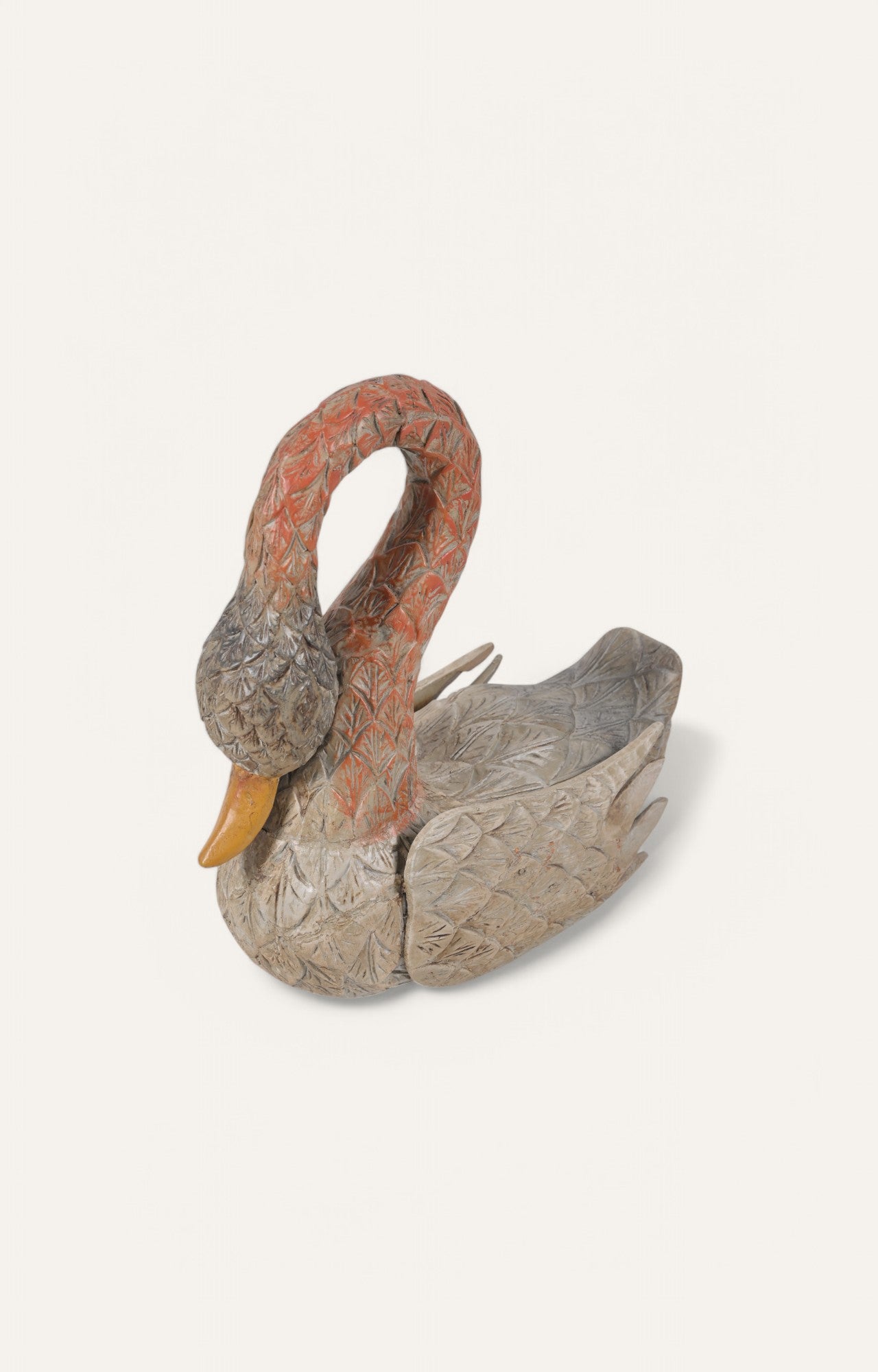 Hand-Carved Swan Sculpture