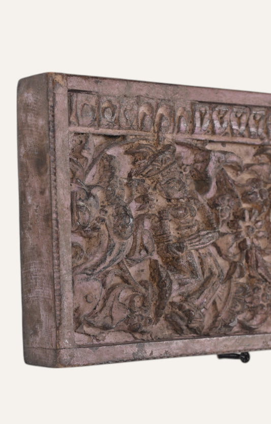 Vintage Rosewood-Pink Antique Deity Panel