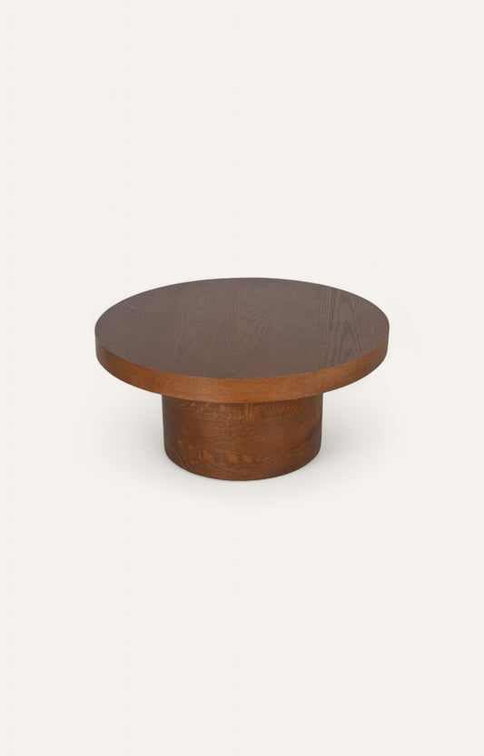 Pedestal Round Wooden Coffee Table