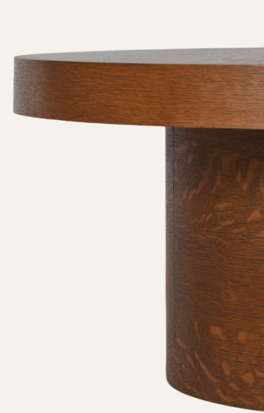 Pedestal Round Wooden Coffee Table