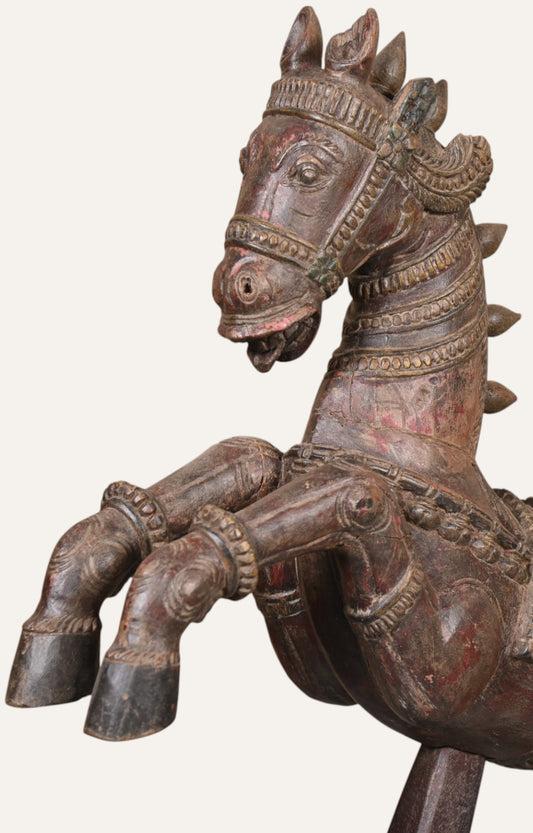 Galloping Grace - Hand-Carved Teak Wood Horse Statue
