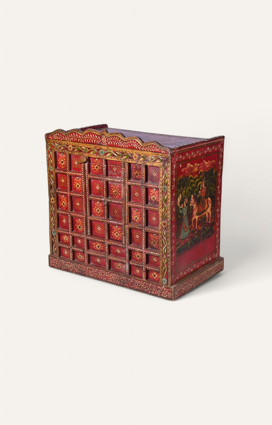 Maharaja Hand-Painted Wooden Cabinet