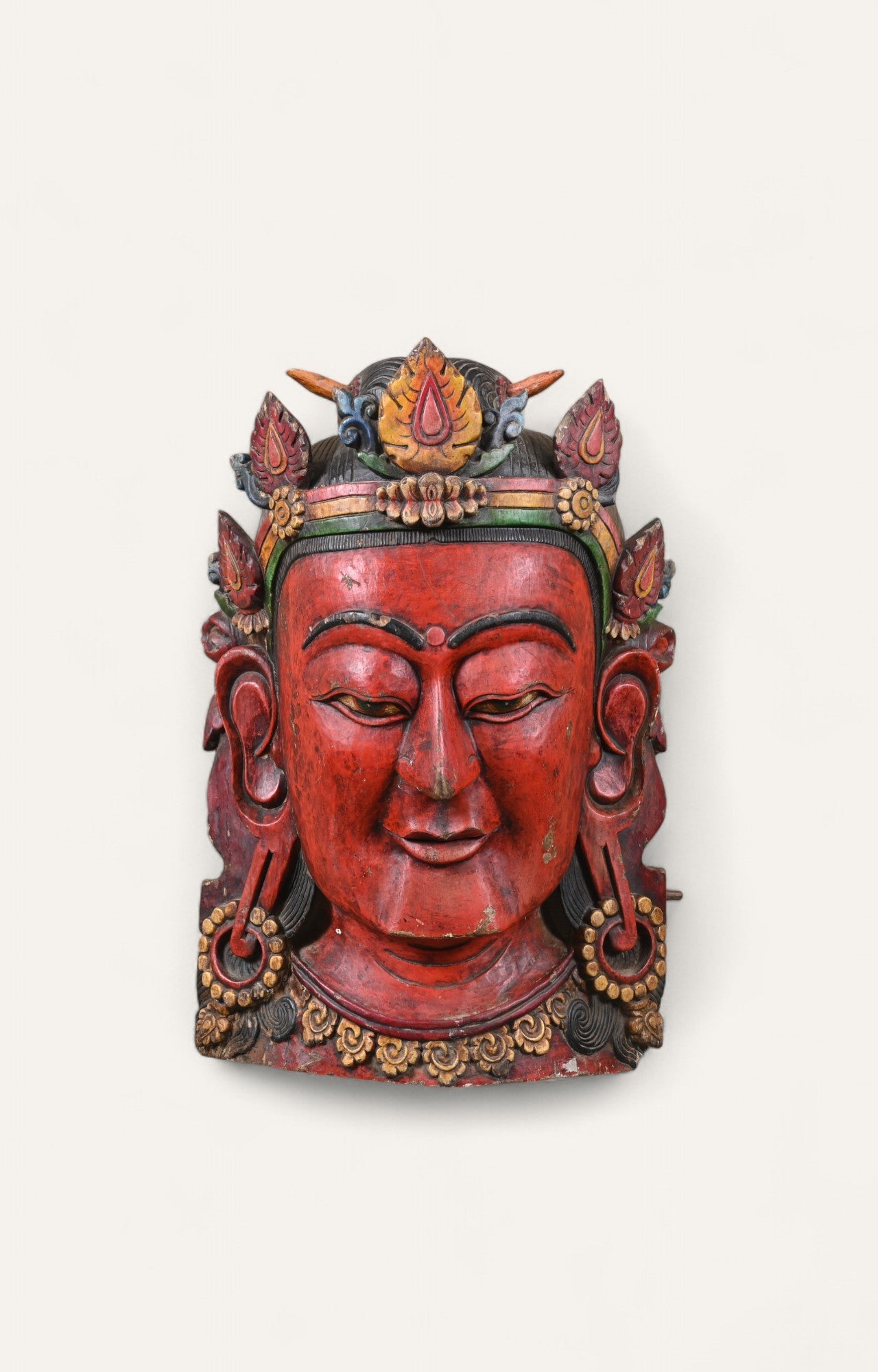 Vintage Teak Wood Himalayan Wall Mask