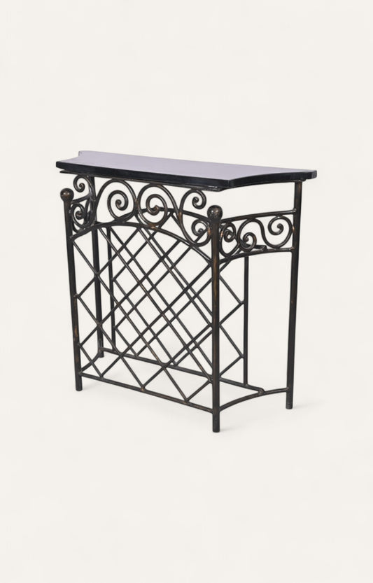 Marble Console With Wine Rack