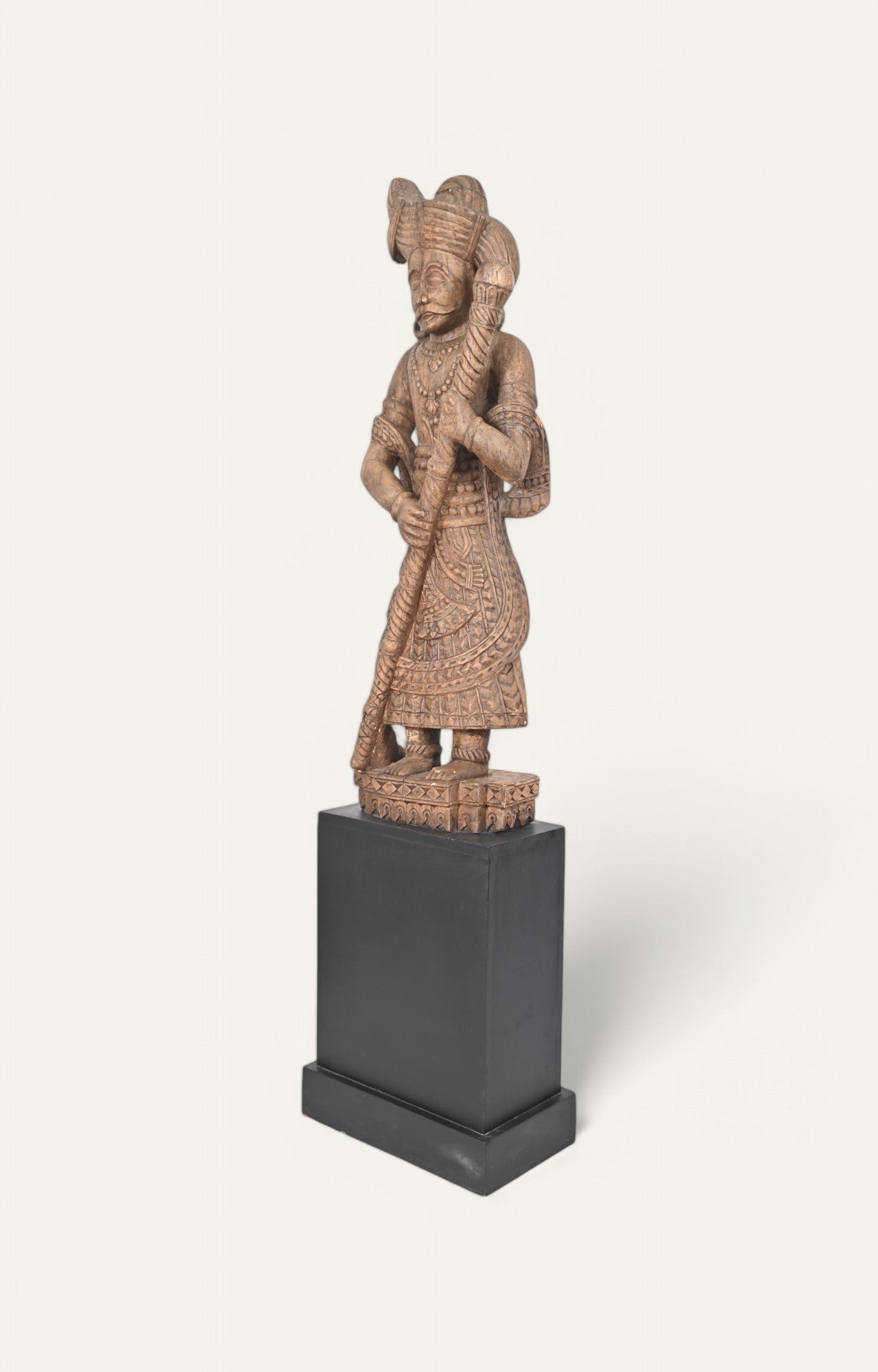 Handcrafted Wooden Virasan Darban Statue – Traditional Ethnic Showpiece