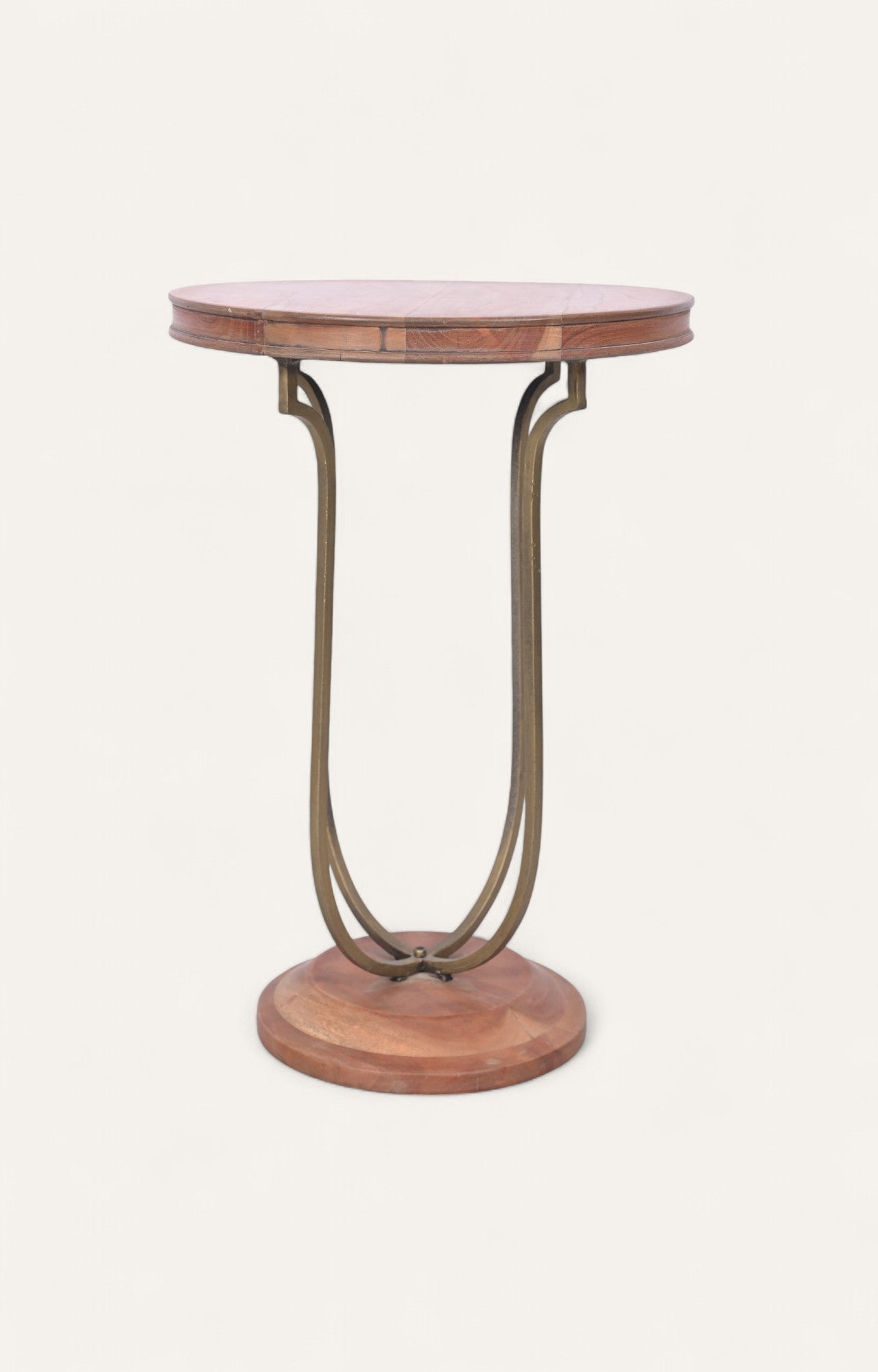 Wooden And Marble Side Table