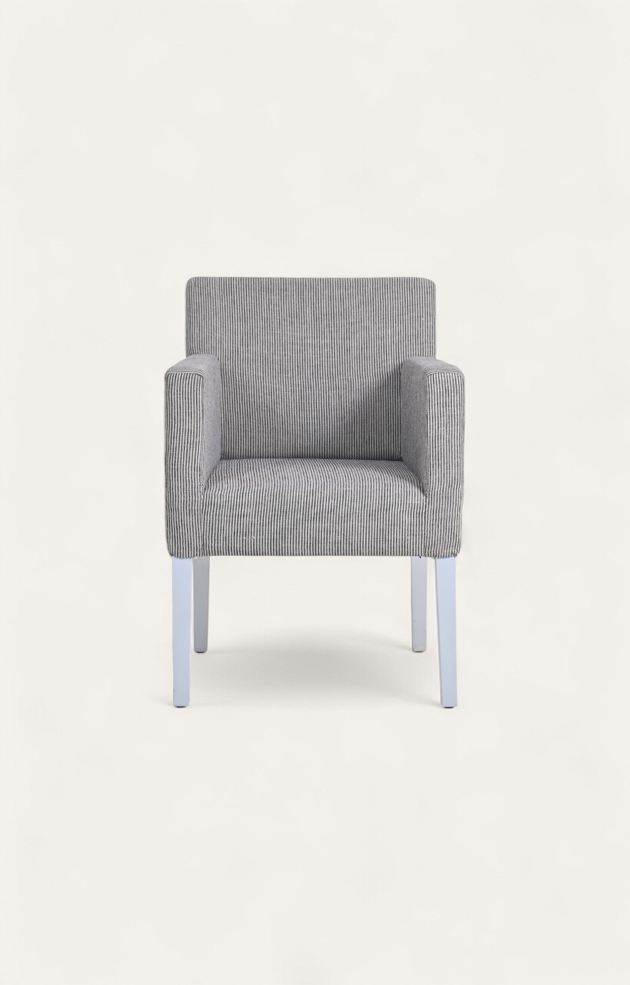 Contemporary Striped Linen Armchair