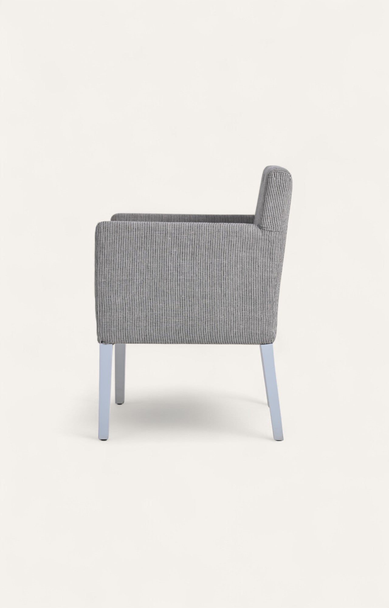 Contemporary Striped Linen Armchair