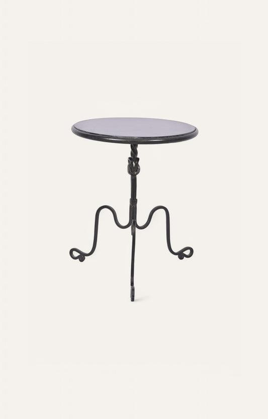 Metal Side Table with Curved Base