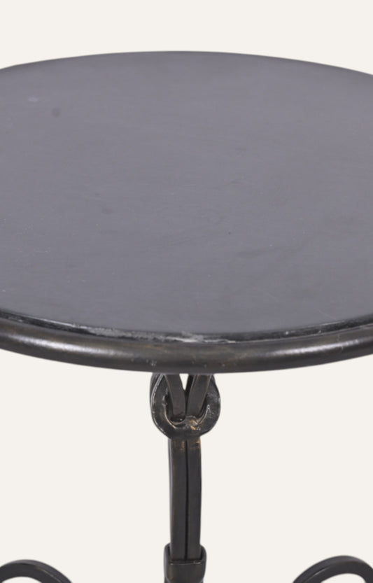 Metal Side Table with Curved Base