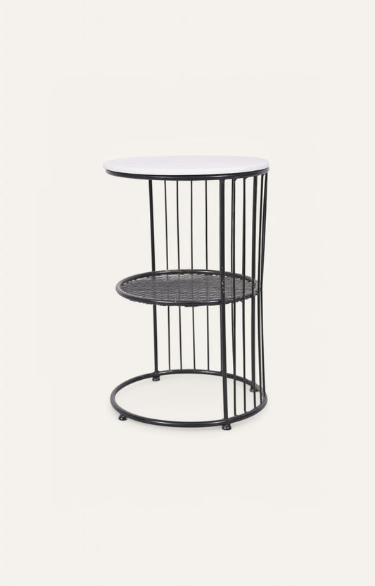 Contemporary Metal & Marble Side Table