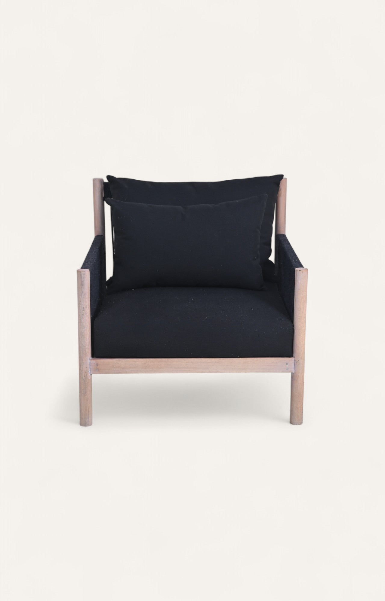 Wooden & Rope Black Sofa