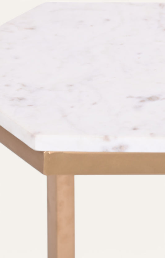 Edgy Handcrafted Iron and Stone Side Table