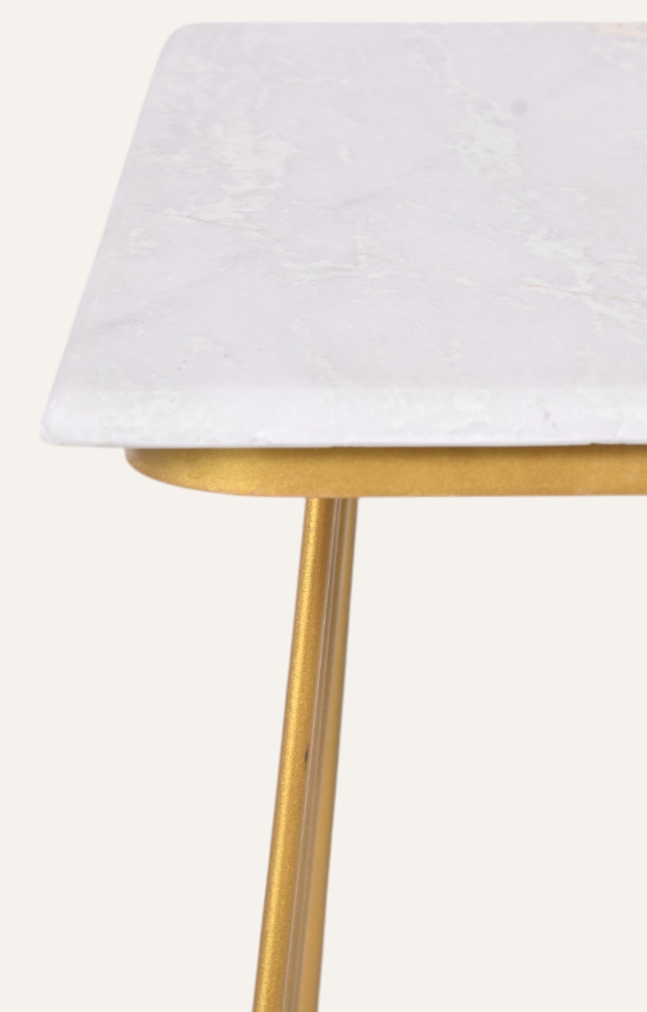 Geometric Metal and Marble  Side Table