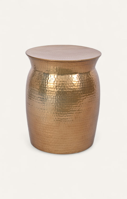 Beaten metal round table