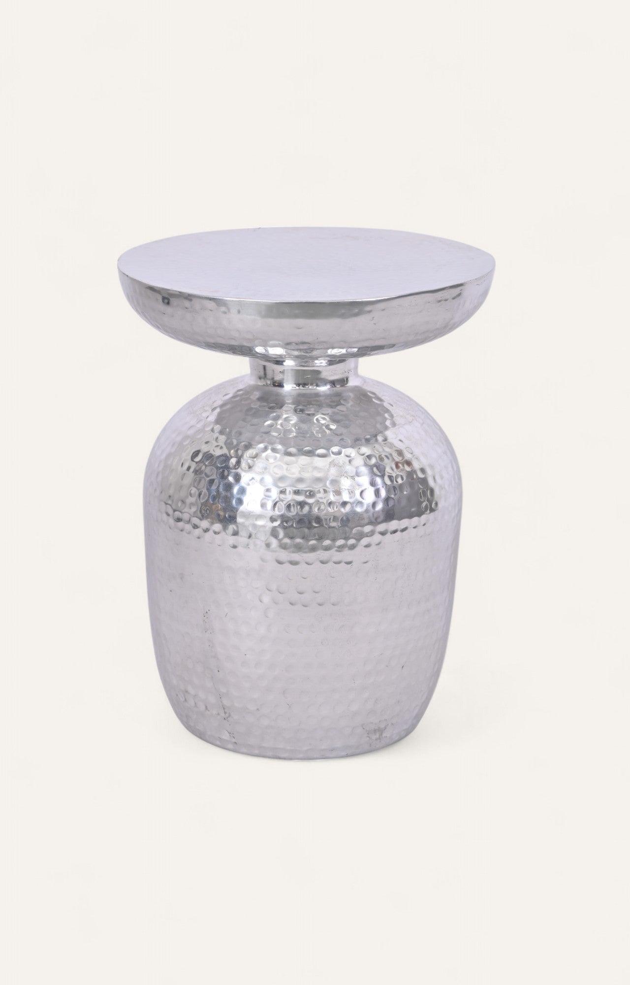 Beaten metal side table