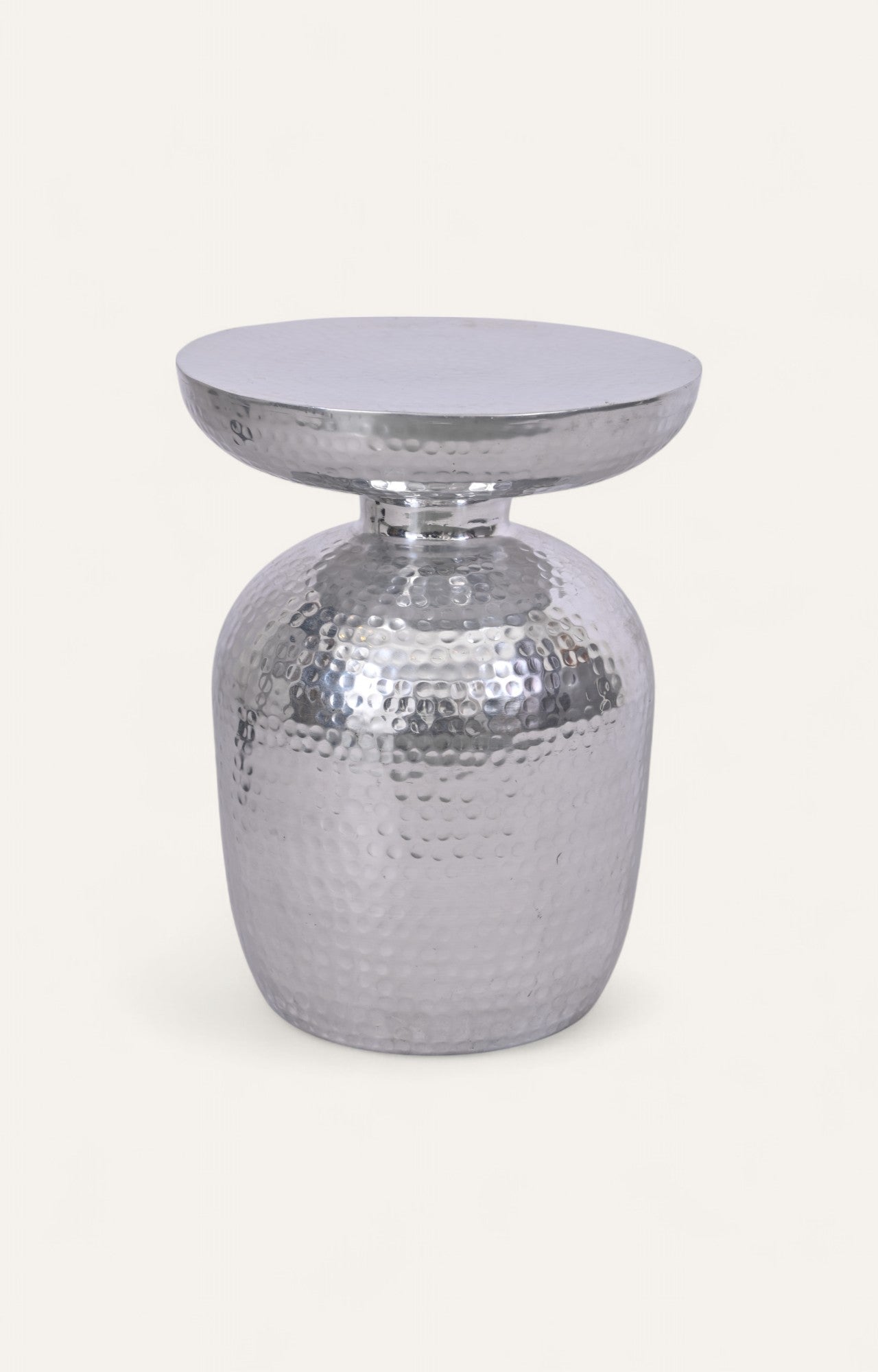 Beaten metal side table