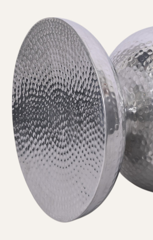 Beaten metal side table