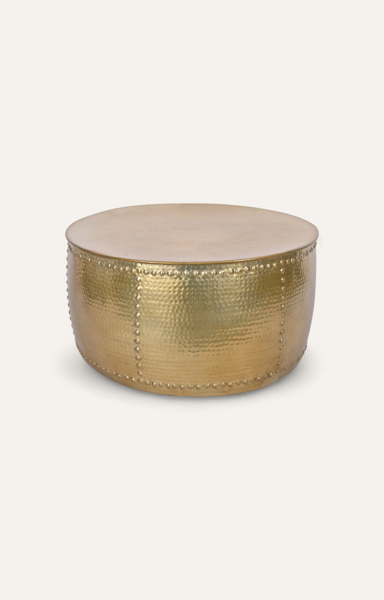 Round Brass Fitted Coffee Table