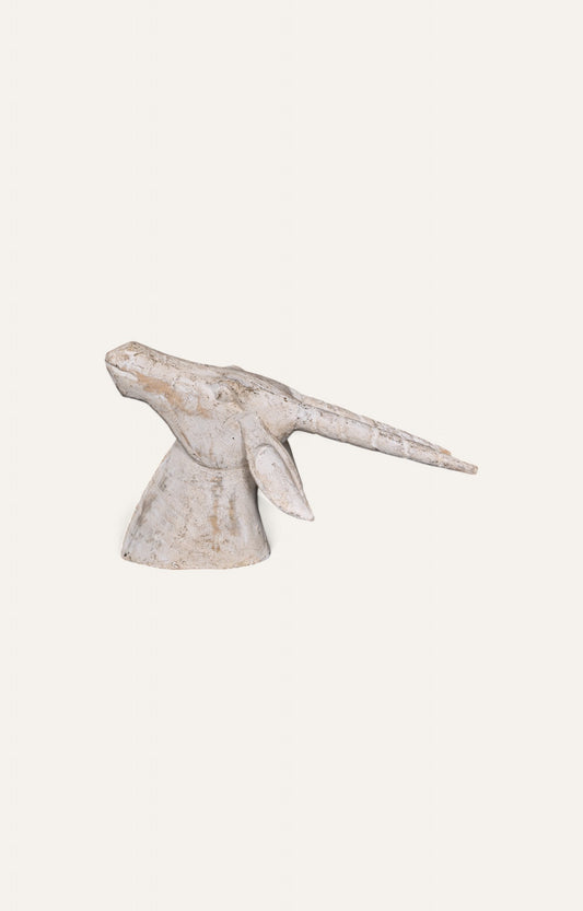 Vinatge Wooden Deer Head Sculpture