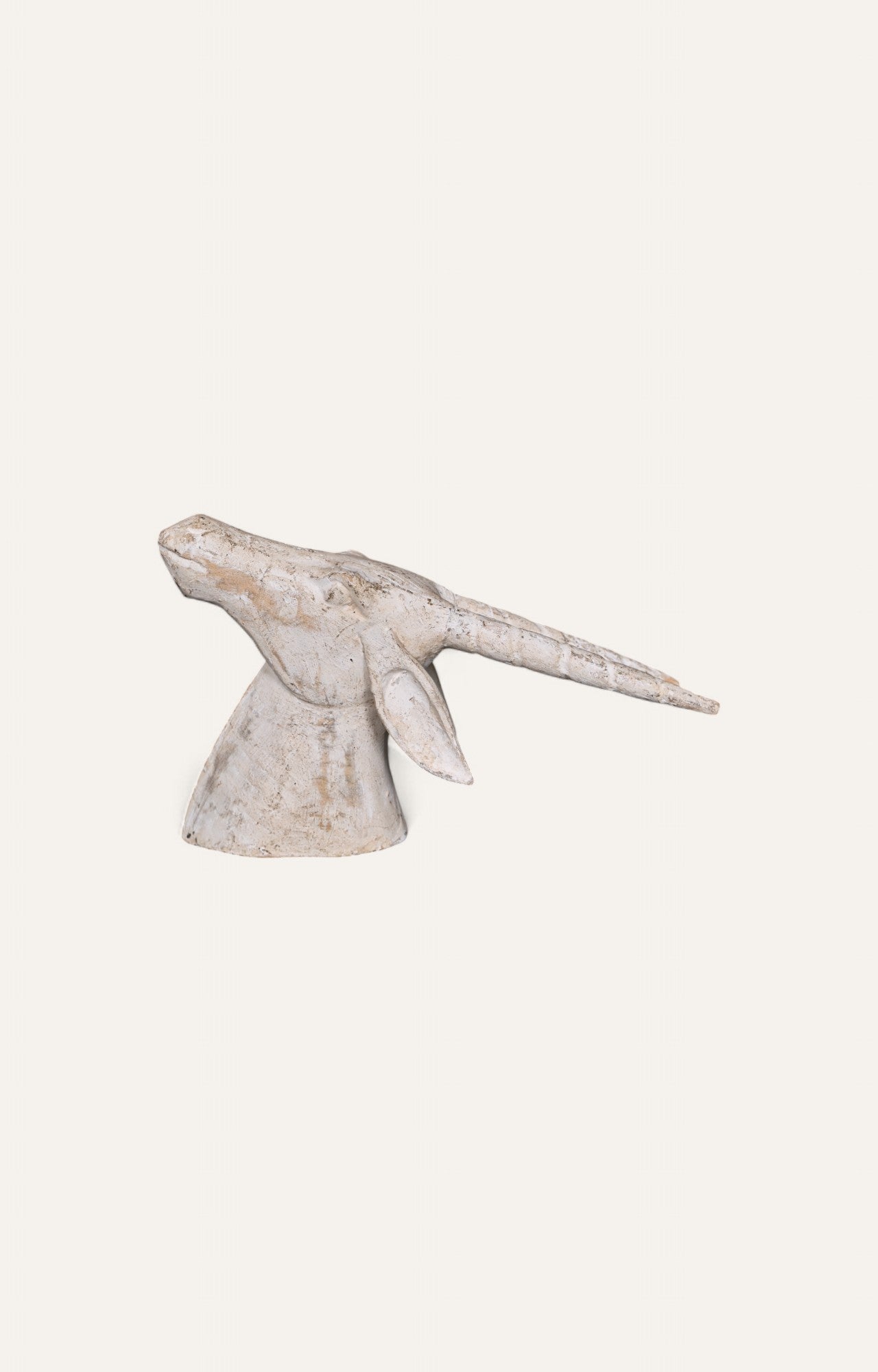 Vinatge Wooden Deer Head Sculpture