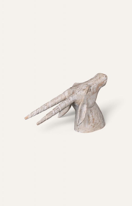 Vinatge Wooden Deer Head Sculpture