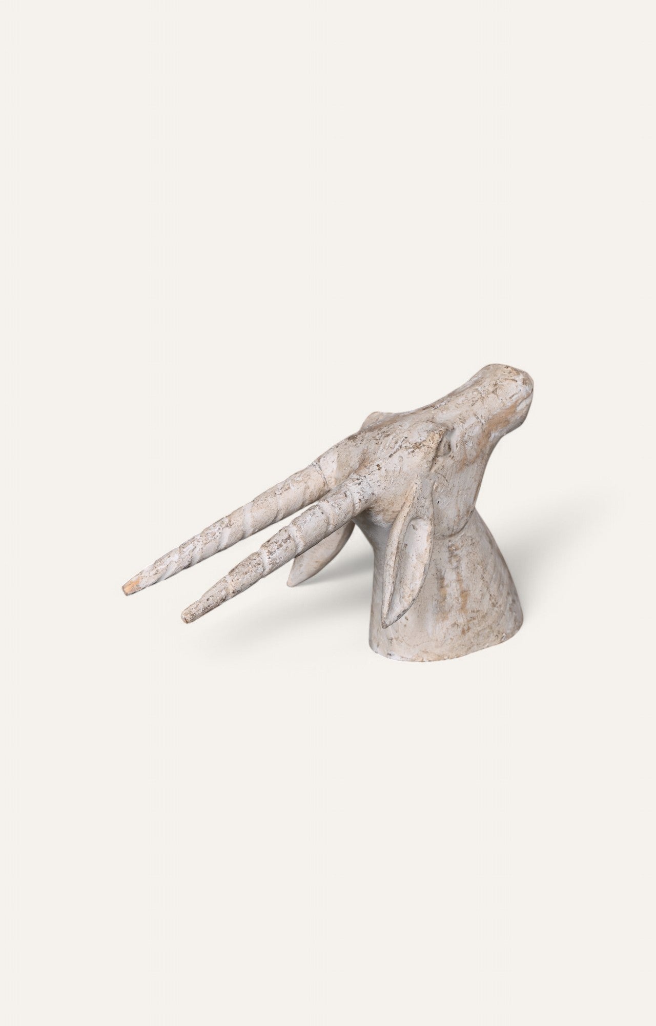 Vinatge Wooden Deer Head Sculpture