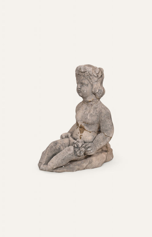 Sitting Angel Sandstone Sculpture