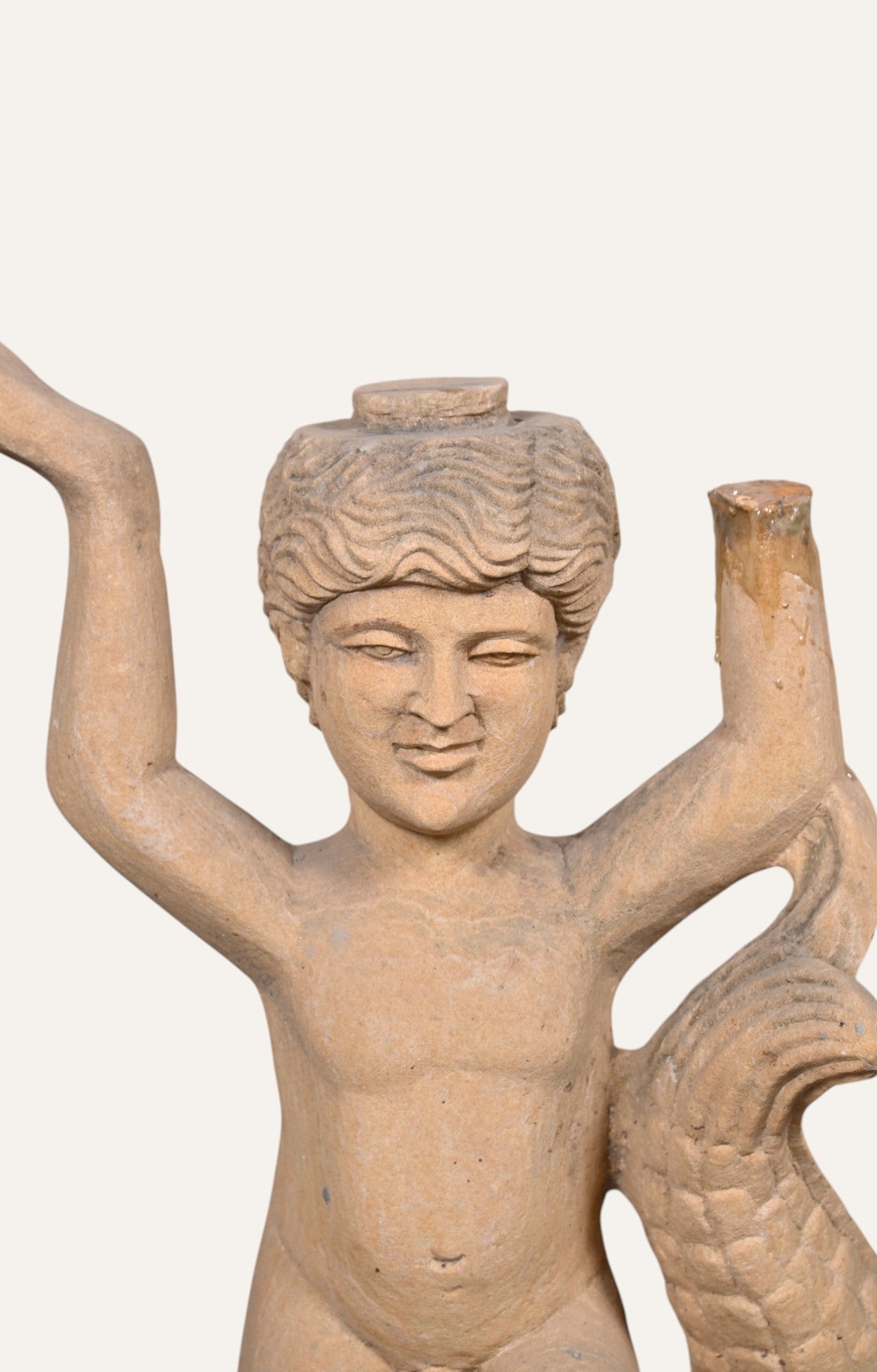 Hans Angel Sandstone Antique Sculpture