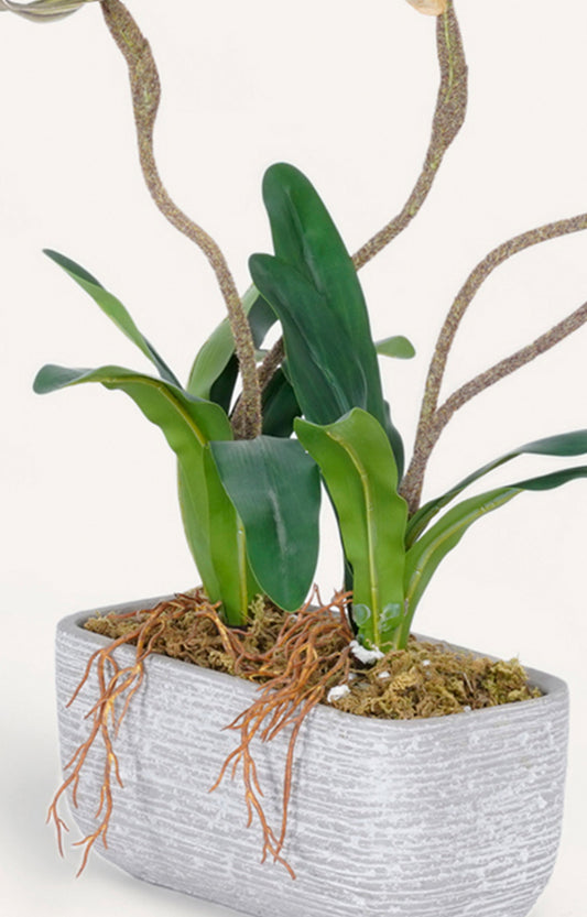 Artificial Yellow Lady Slipper Orchid