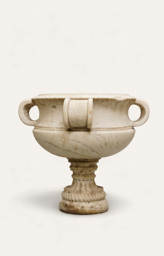 Flowering Beauty: The Elegant Marble Planter with Floral Details - main