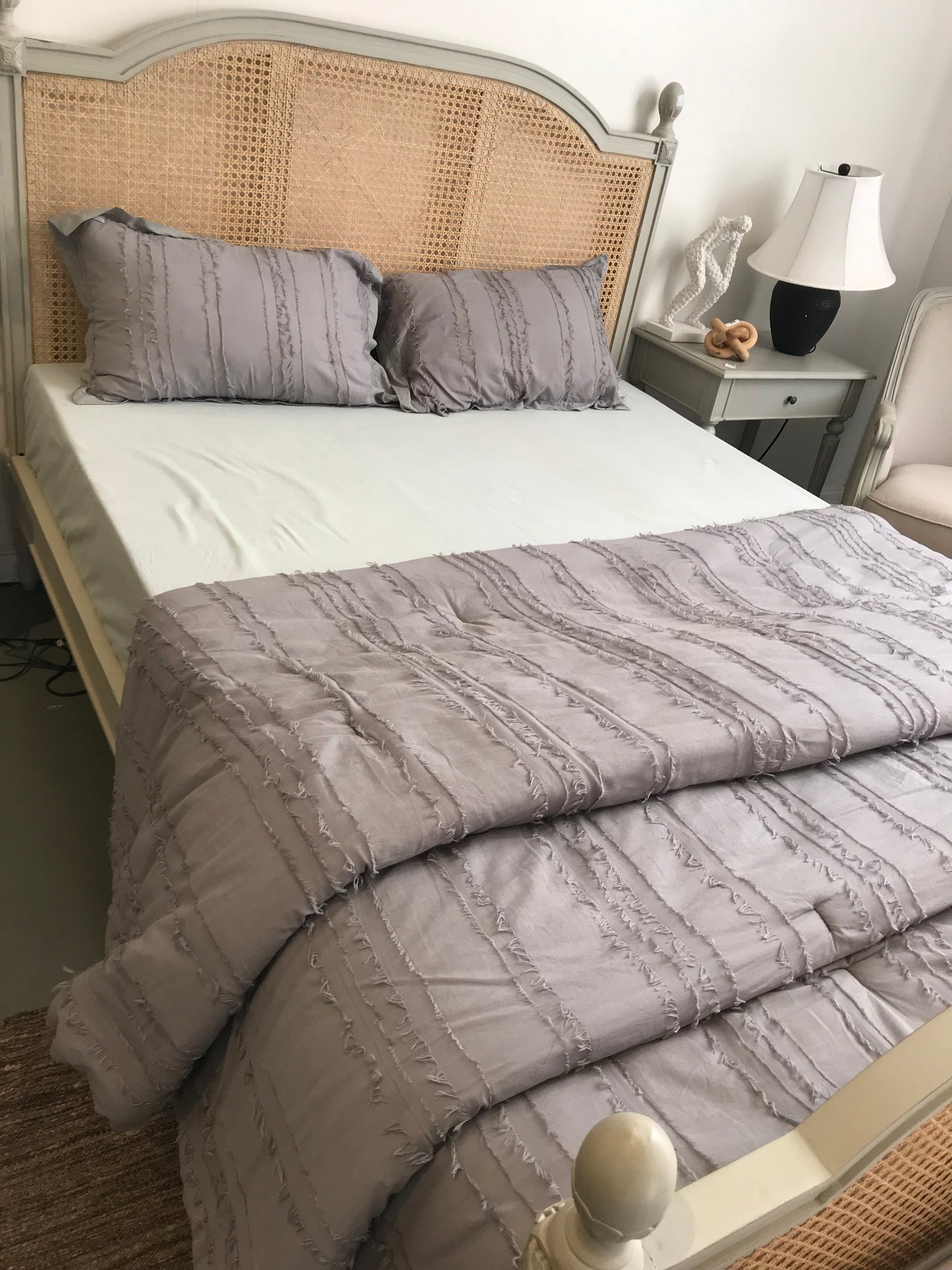 Grey Printed Bed Cover ( Set of 3 )