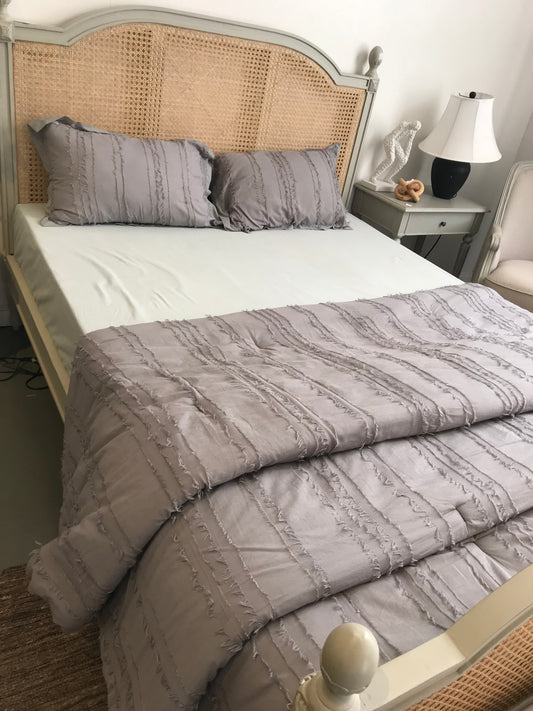 Grey Printed Bed Cover ( Set of 3 )