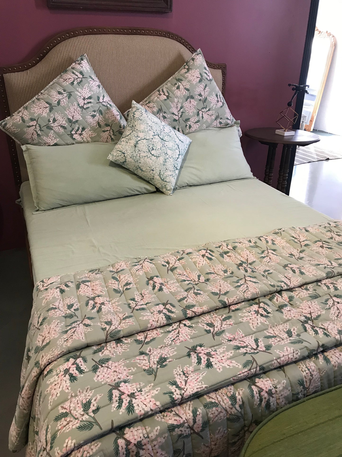 Floral Printed Bed Cover ( Set of 5 )