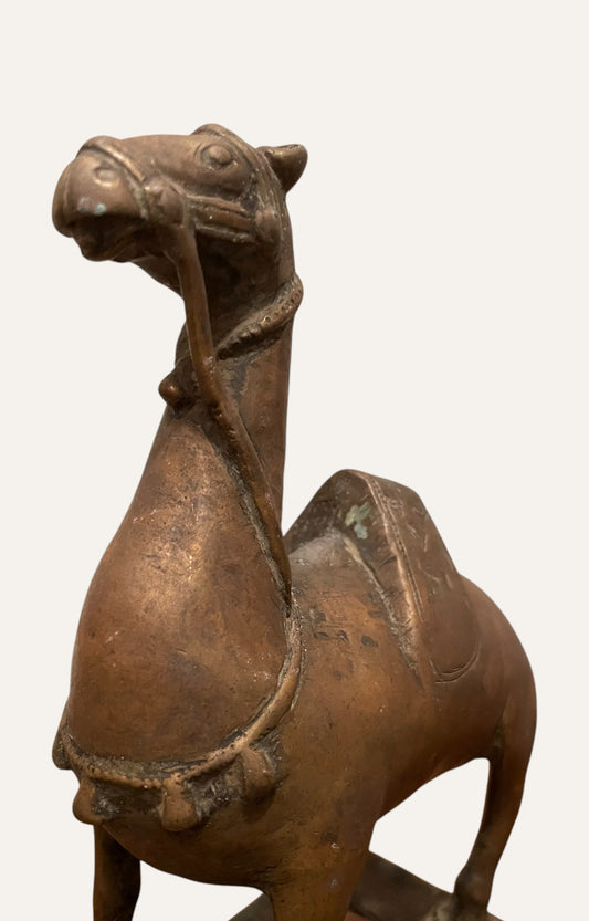 Camel on Stand Antique Brass Art  Statue